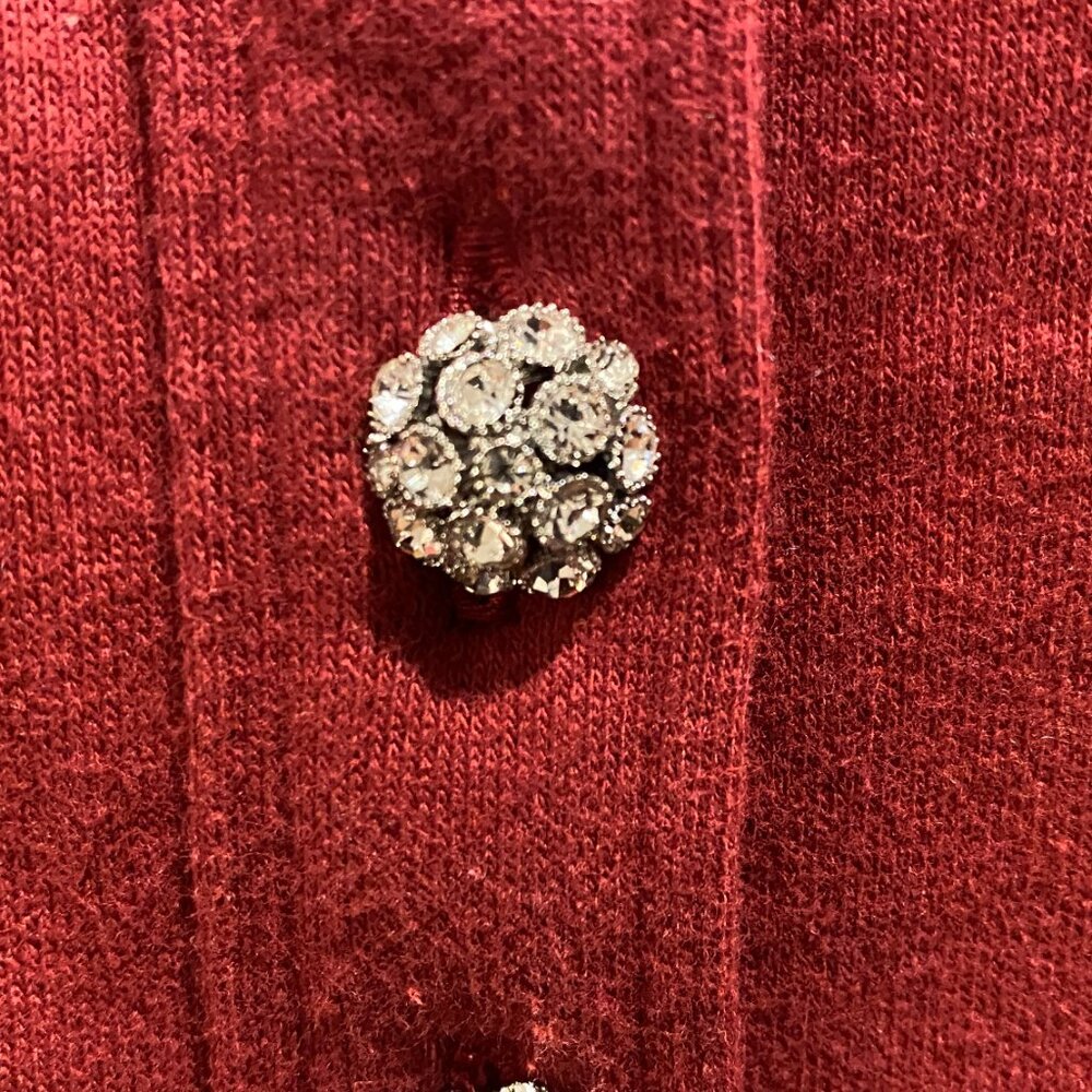 Express Rhinestone Button Henley Fleece Sweatshirt Crop boxy fit Size Large - Picture 3 of 10